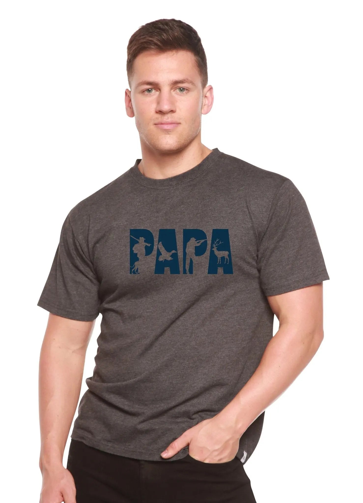 PAPA Men's Bamboo Viscose/Organic Cotton Short Sleeve Graphic T-Shirt - Blade & Thread