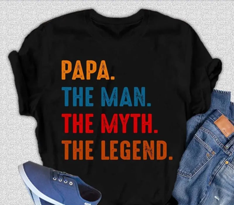 Papa, the Man, the Myth, the Legend Men's Bamboo Viscose/Organic Cotton Short Sleeve Graphic T-Shirt - Blade & Thread