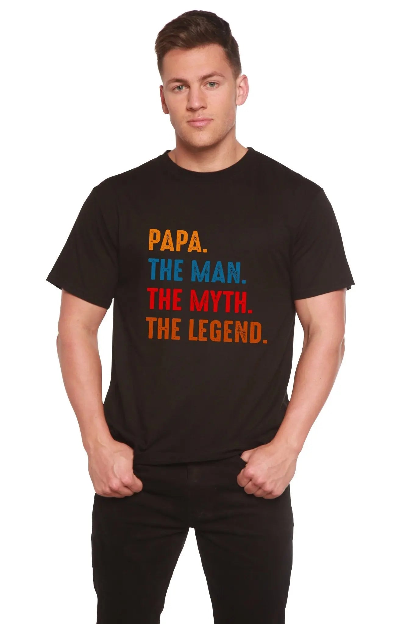 Papa, the Man, the Myth, the Legend Men's Bamboo Viscose/Organic Cotton Short Sleeve Graphic T-Shirt - Blade & Thread