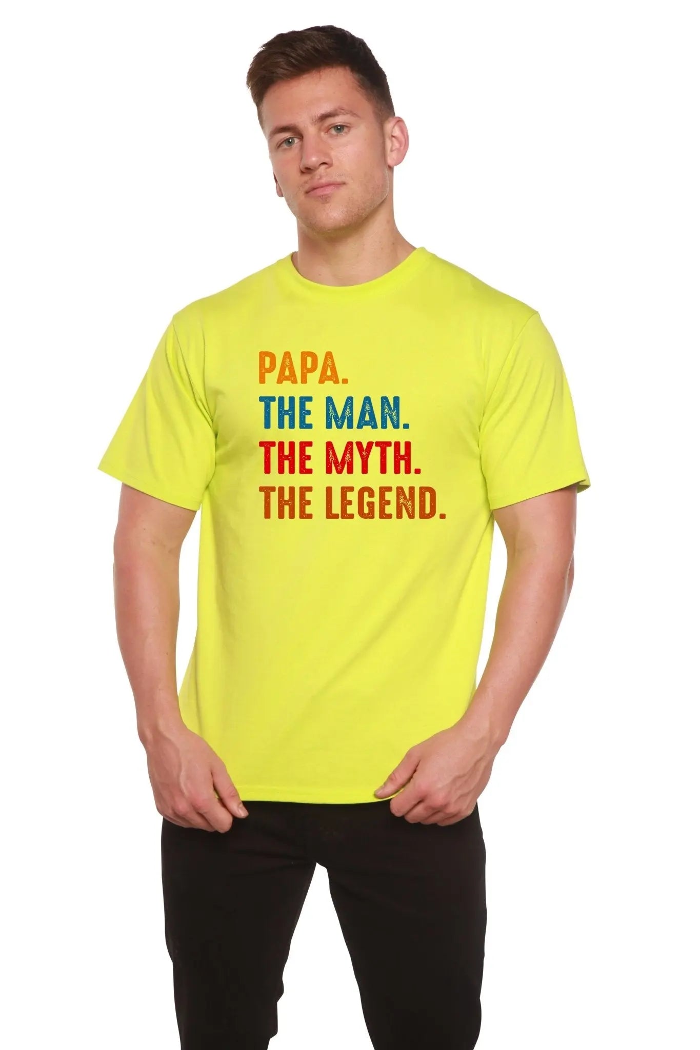Papa, the Man, the Myth, the Legend Men's Bamboo Viscose/Organic Cotton Short Sleeve Graphic T-Shirt - Blade & Thread