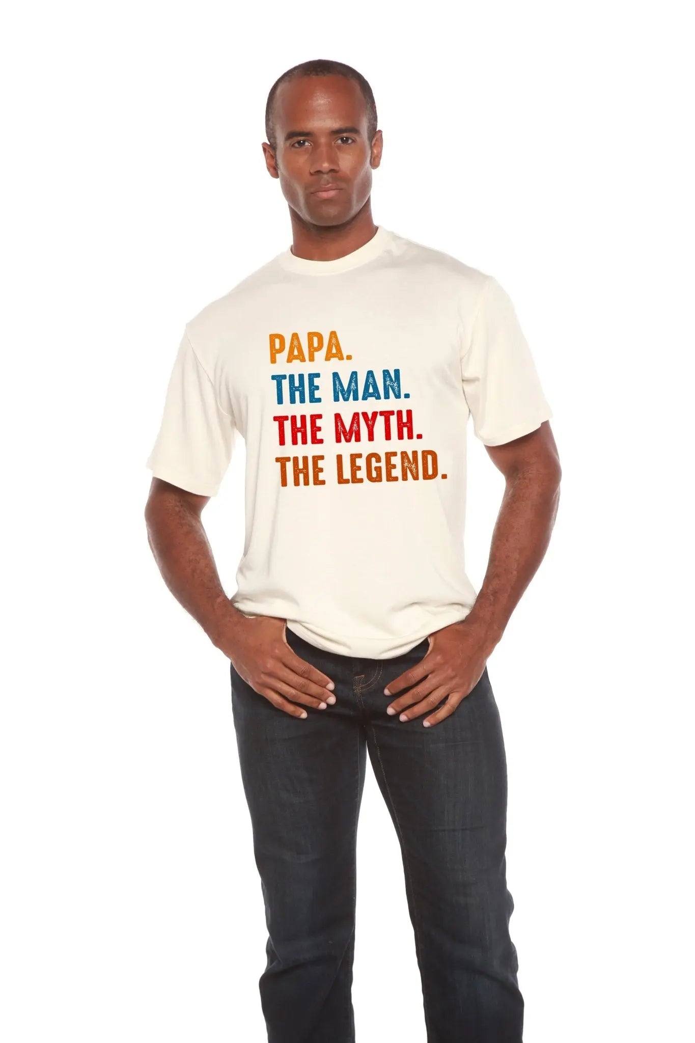 Papa, the Man, the Myth, the Legend Men's Bamboo Viscose/Organic Cotton Short Sleeve Graphic T-Shirt - Blade & Thread