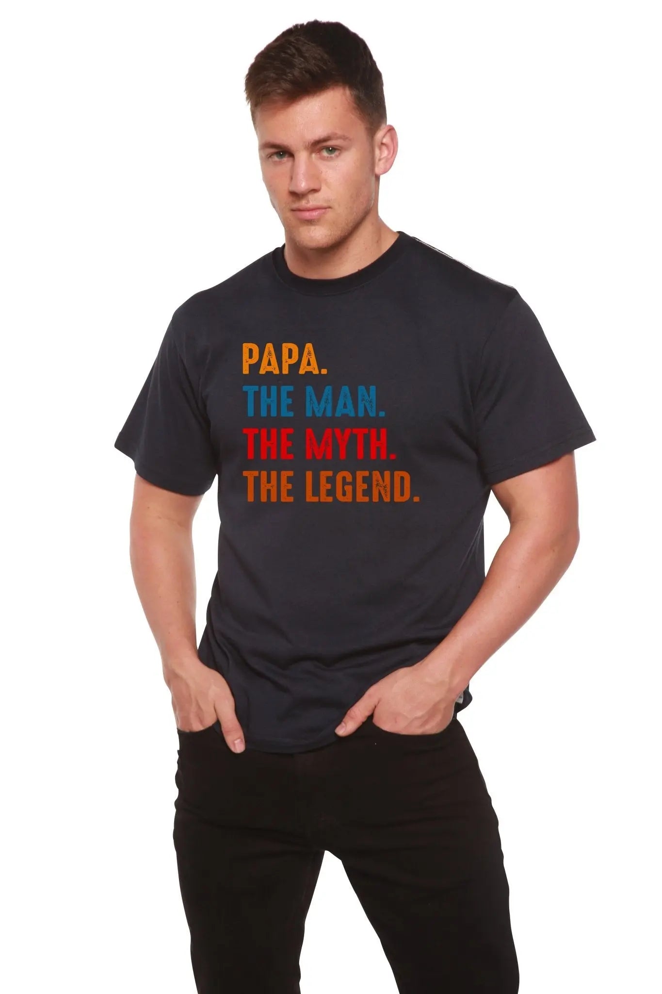 Papa, the Man, the Myth, the Legend Men's Bamboo Viscose/Organic Cotton Short Sleeve Graphic T-Shirt - Blade & Thread