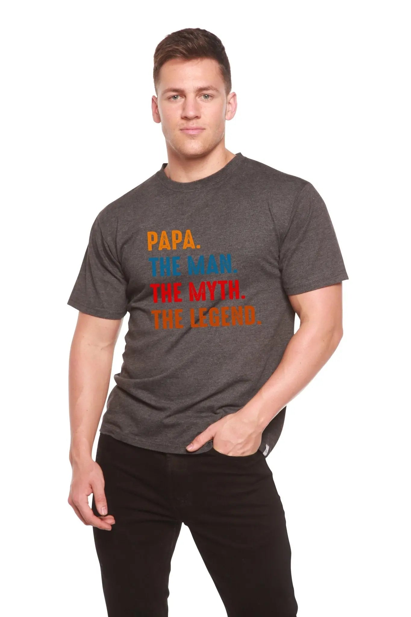 Papa, the Man, the Myth, the Legend Men's Bamboo Viscose/Organic Cotton Short Sleeve Graphic T-Shirt - Blade & Thread