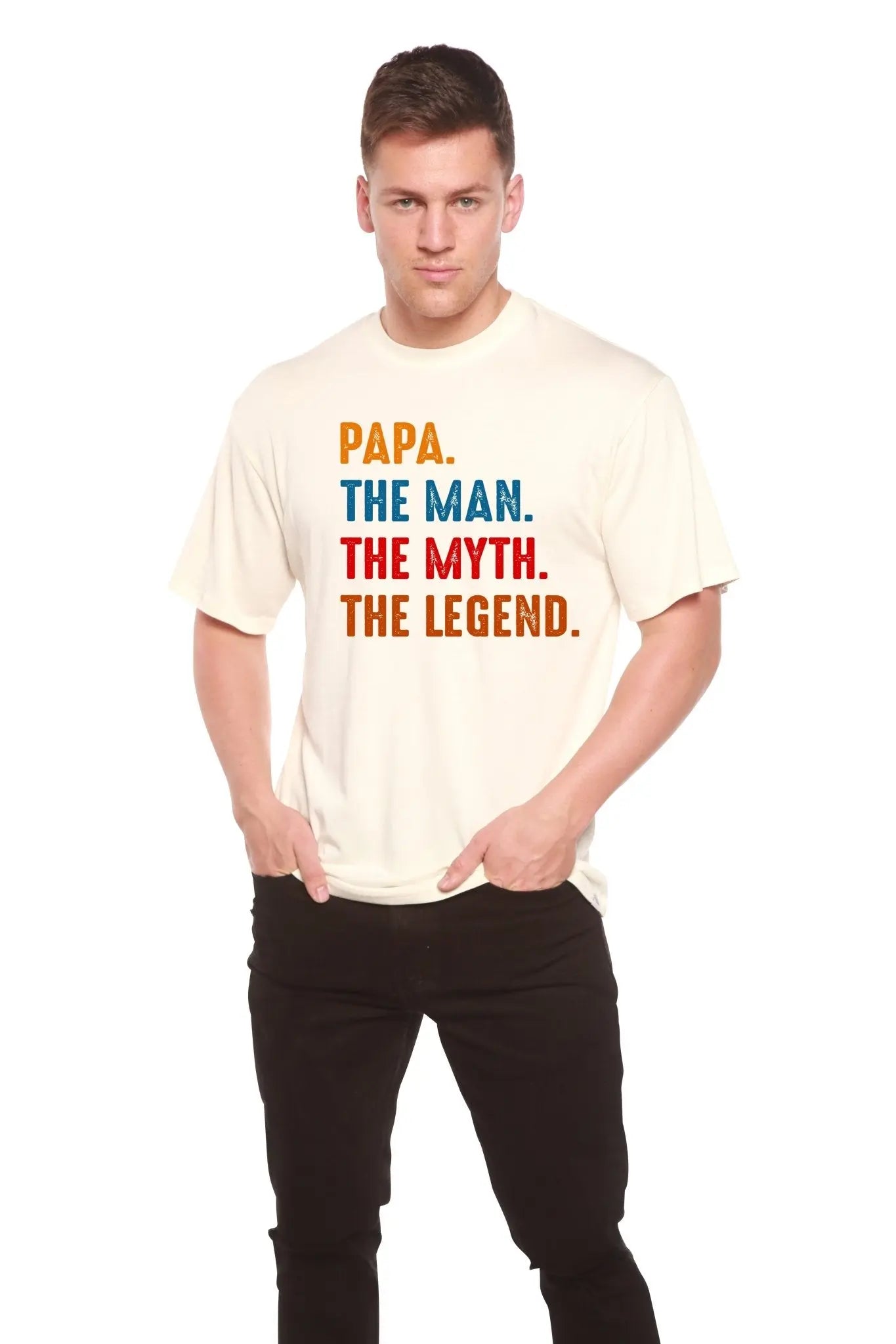 Papa, the Man, the Myth, the Legend Men's Bamboo Viscose/Organic Cotton Short Sleeve Graphic T-Shirt - Blade & Thread