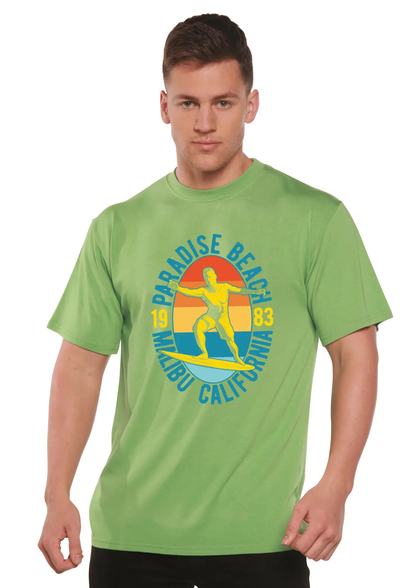 Paradise Beach 1983 Men's Bamboo Viscose/Organic Cotton Short Sleeve Graphic T-Shirt - Blade & Thread