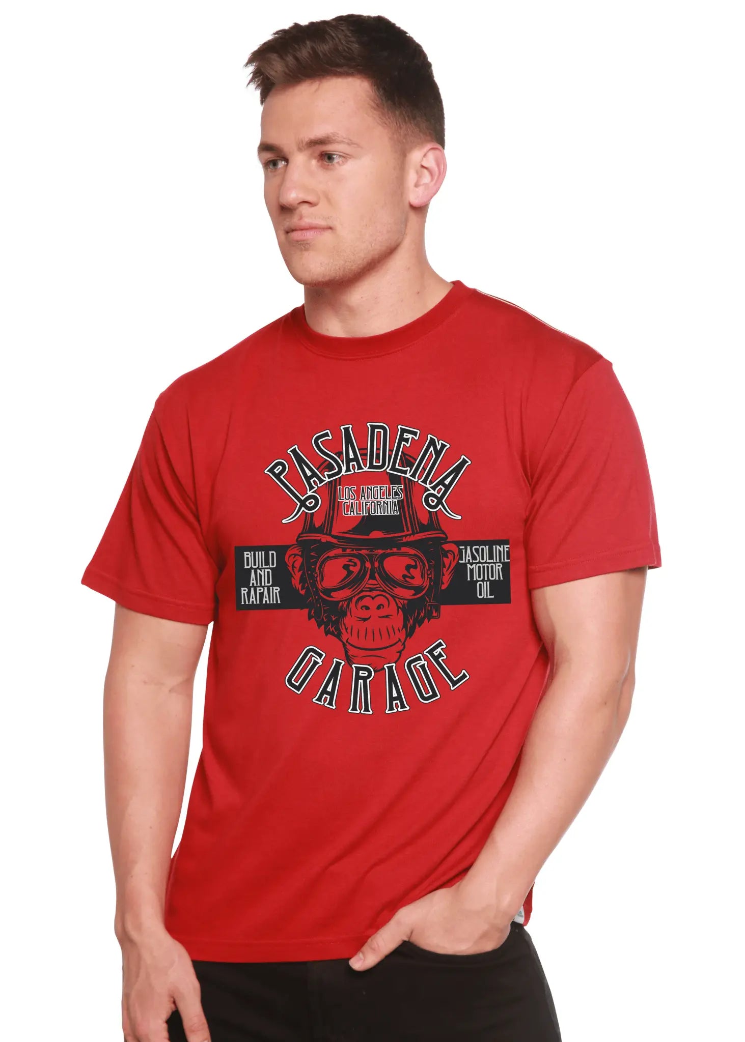 Pasadena Garage Men's Bamboo Viscose/Organic Cotton Short Sleeve Graphic T-Shirt - Blade & Thread