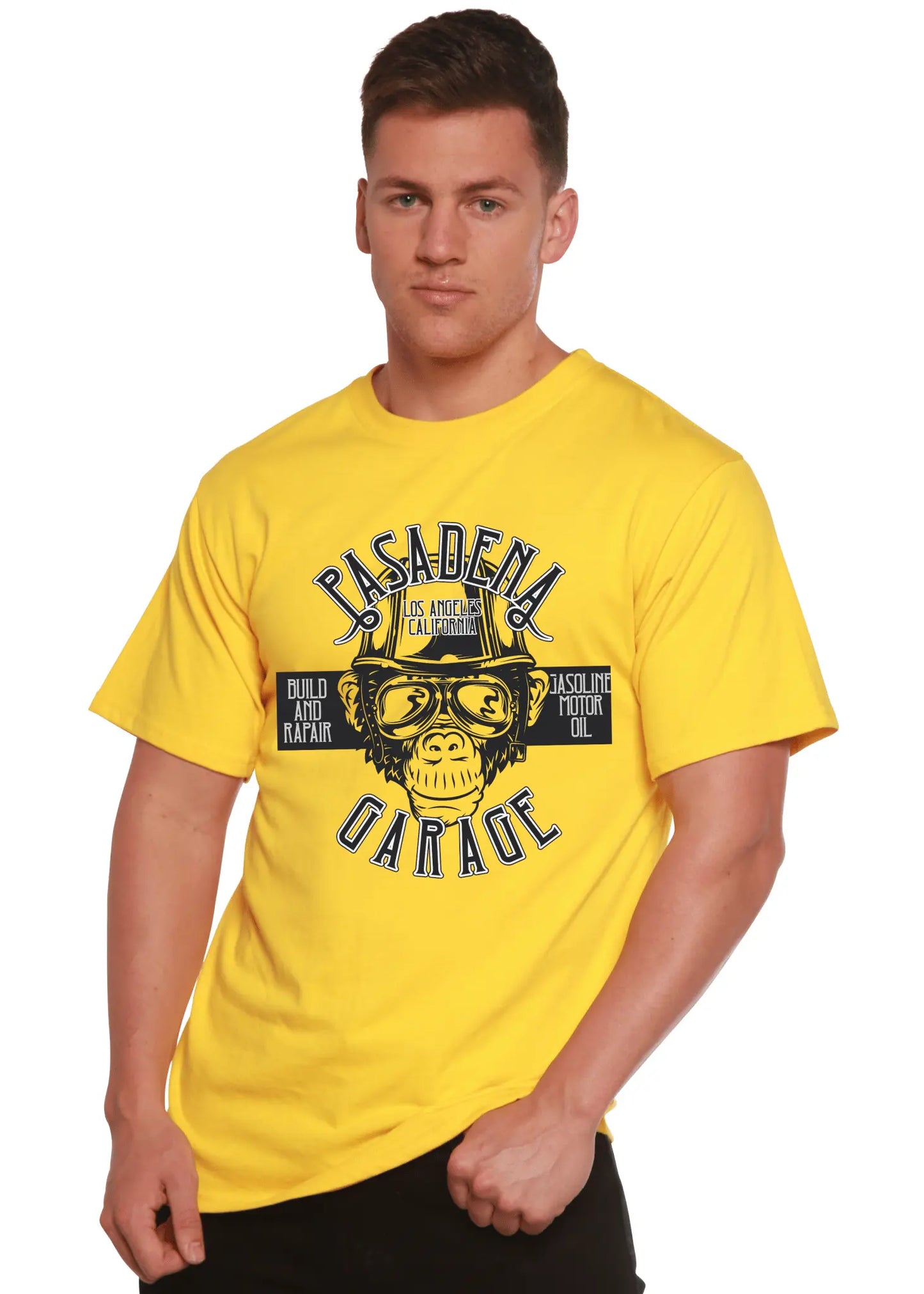 Pasadena Garage Men's Bamboo Viscose/Organic Cotton Short Sleeve Graphic T-Shirt - Blade & Thread