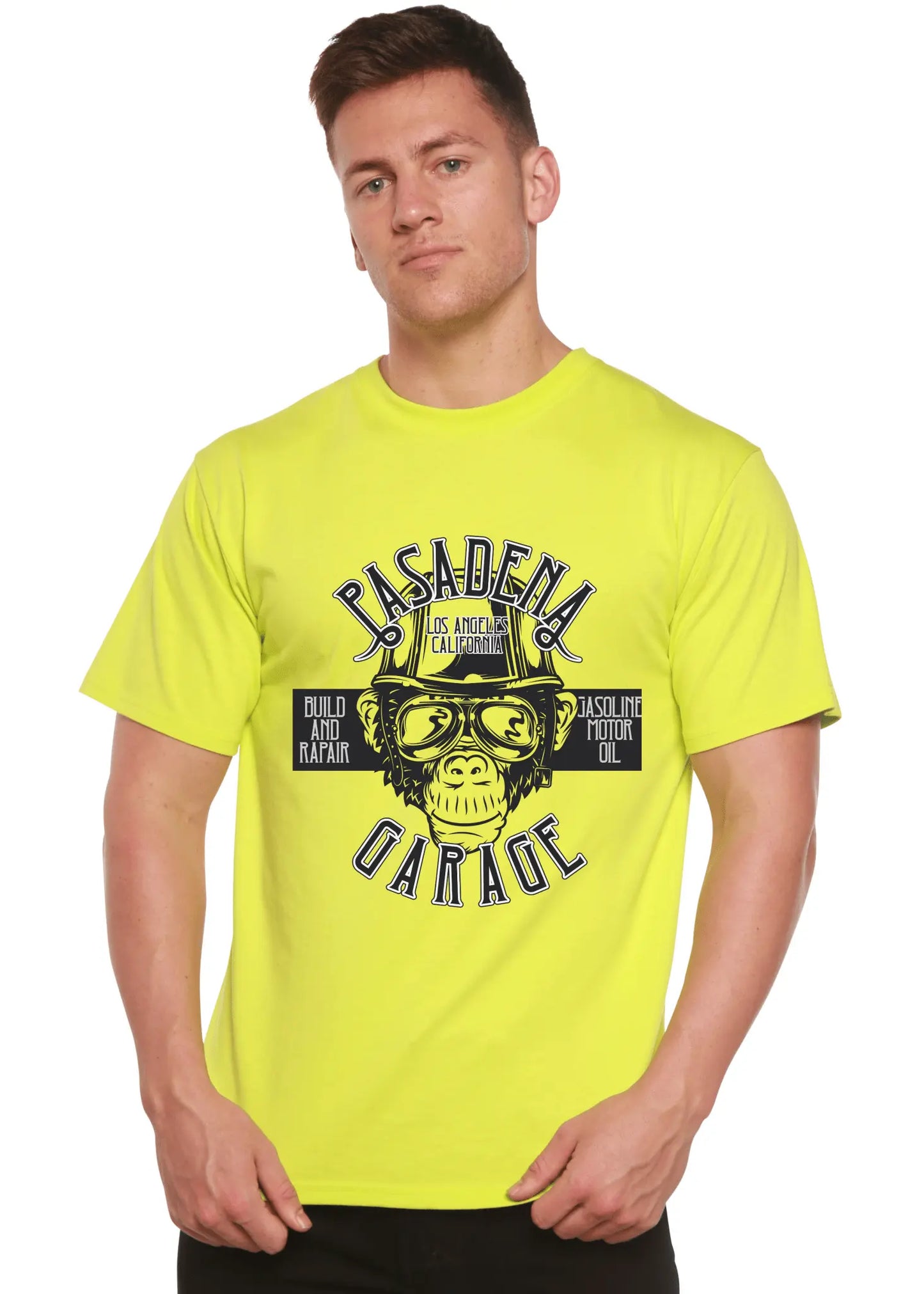 Pasadena Garage Men's Bamboo Viscose/Organic Cotton Short Sleeve Graphic T-Shirt - Blade & Thread