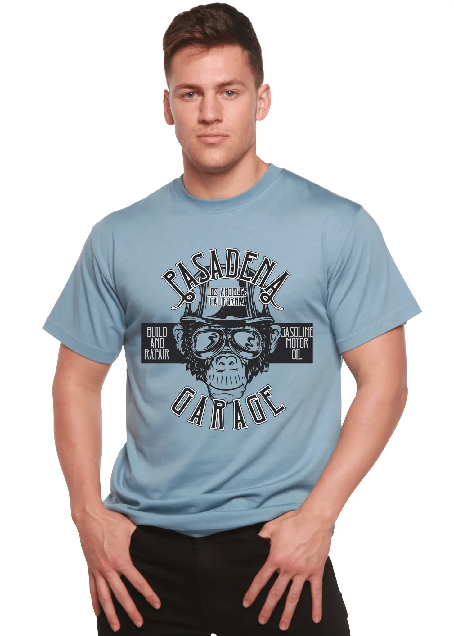 Pasadena Garage Men's Bamboo Viscose/Organic Cotton Short Sleeve Graphic T-Shirt - Blade & Thread
