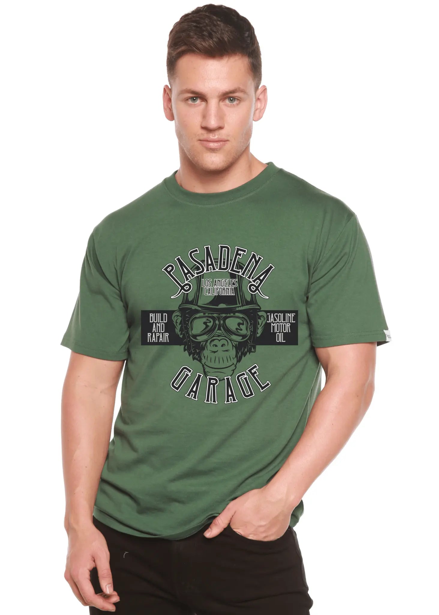Pasadena Garage Men's Bamboo Viscose/Organic Cotton Short Sleeve Graphic T-Shirt - Blade & Thread