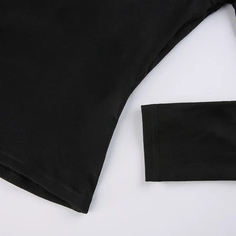 Patchwork Slim Tops Tee Long Sleeves Square Collar Retro Casual Tshirts - Blade & Thread