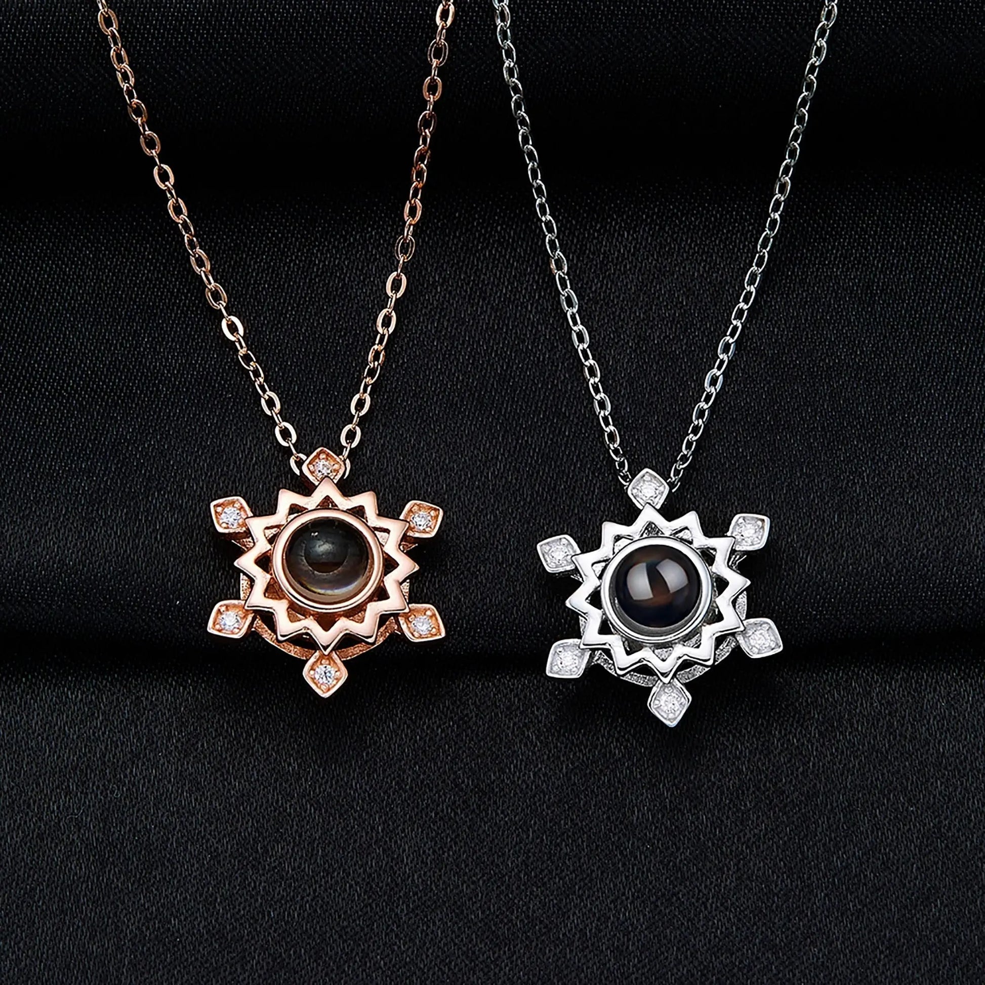 Pendant Custom Photo Flower Necklace 925 Silver Romantic Gift For Girlfriend - Blade & Thread