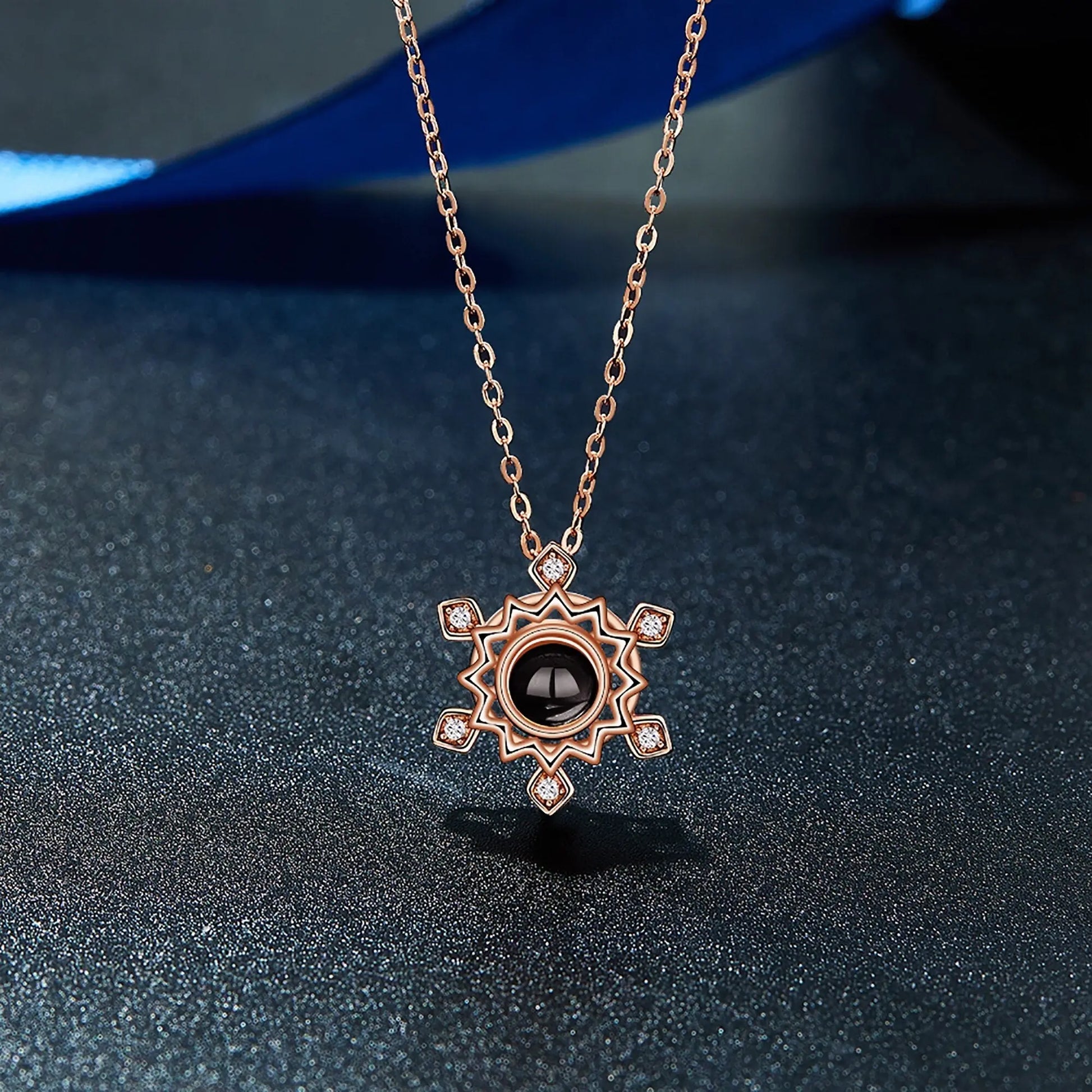Pendant Custom Photo Flower Necklace 925 Silver Romantic Gift For Girlfriend - Blade & Thread