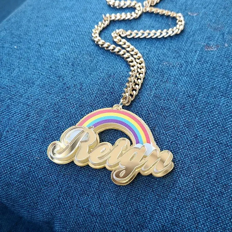 Personalised Kids Pendants acrylic Any Cartoon Character Nameplate Necklaces - Blade & Thread