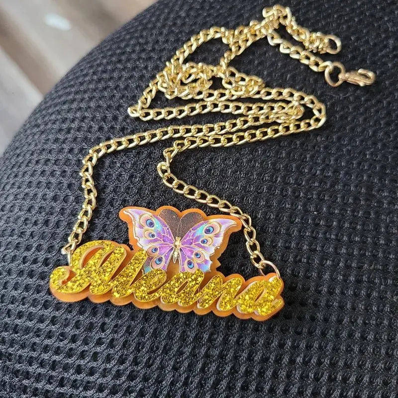 Personalised Kids Pendants acrylic Any Cartoon Character Nameplate Necklaces - Blade & Thread