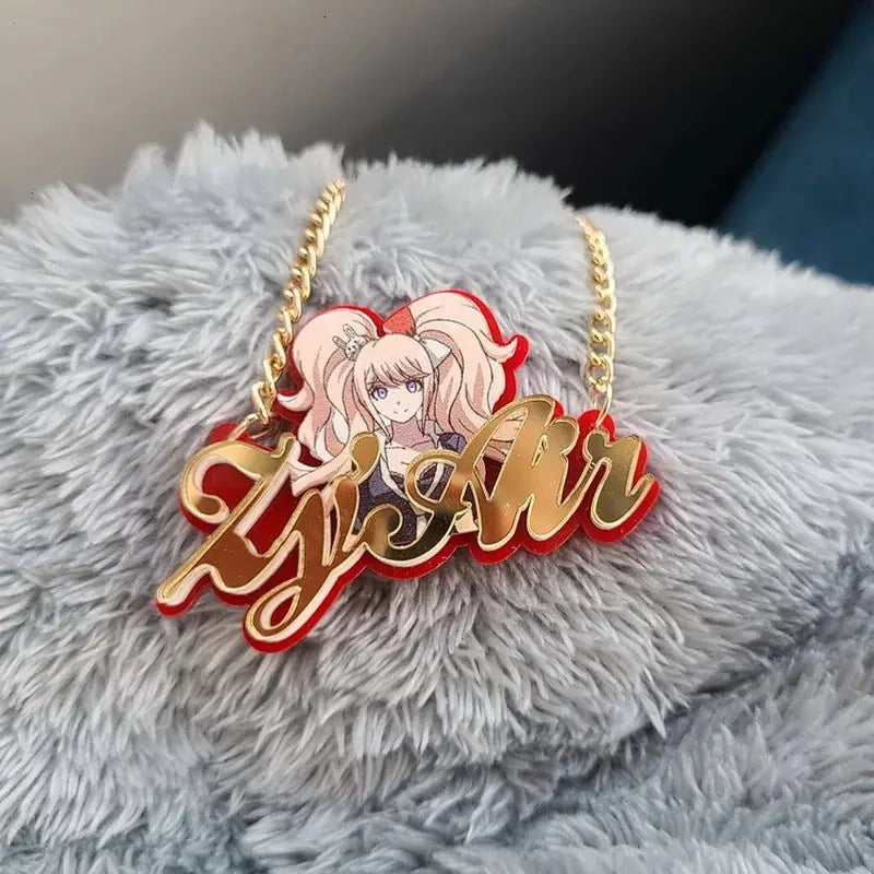 Personalised Kids Pendants acrylic Any Cartoon Character Nameplate Necklaces - Blade & Thread