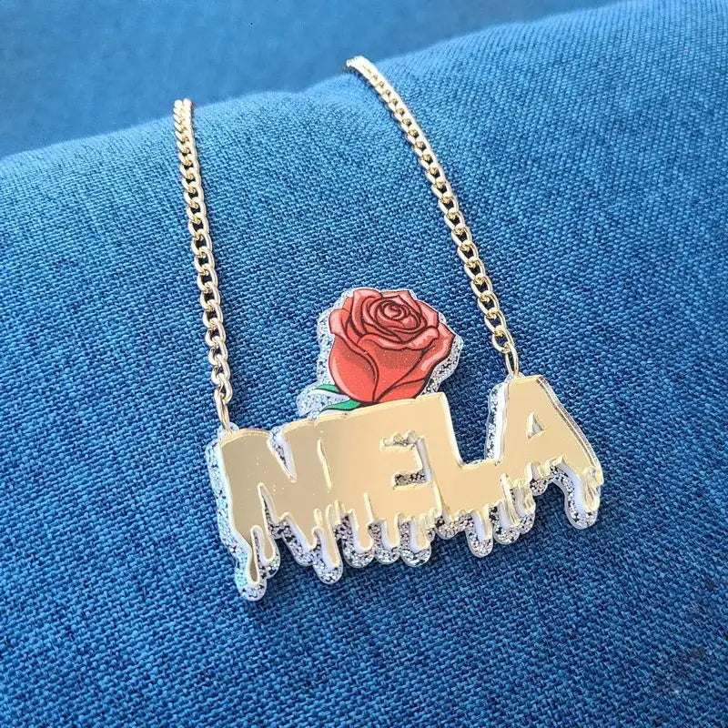 Personalised Kids Pendants acrylic Any Cartoon Character Nameplate Necklaces - Blade & Thread