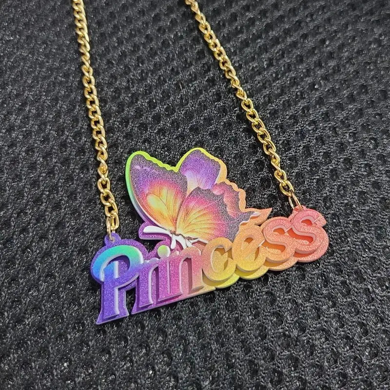 Personalised Kids Pendants acrylic Any Cartoon Character Nameplate Necklaces - Blade & Thread