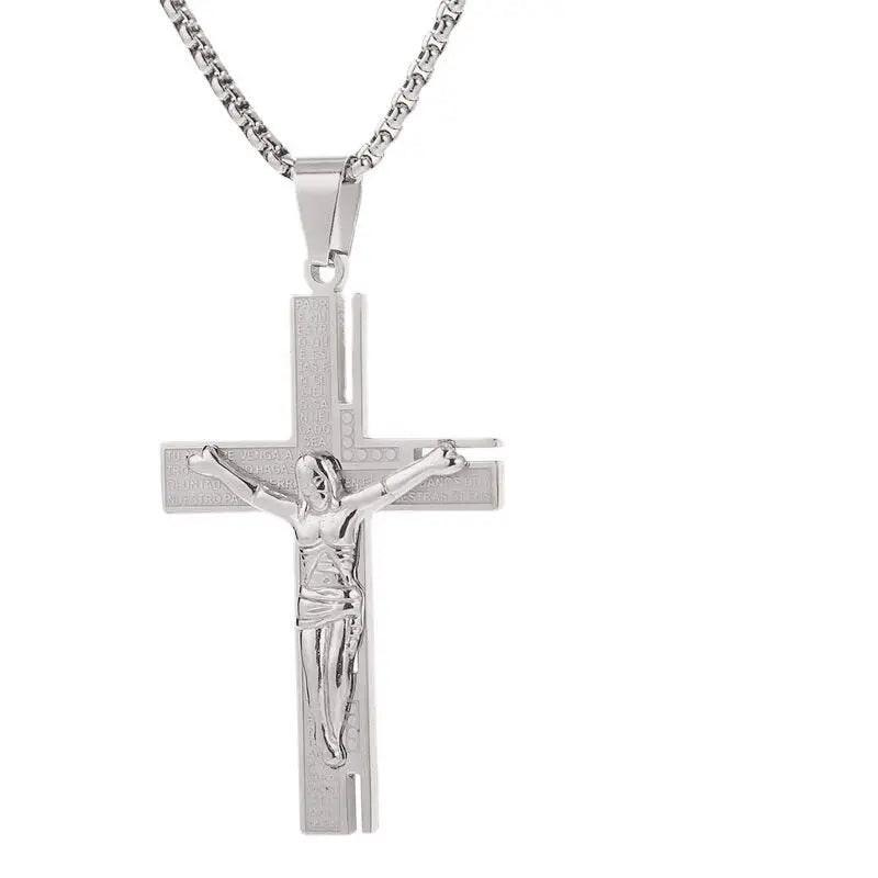 Personality Creative Jesus Cross Amulet Pendant Rock Casual Gift Catholic Christian Necklace nowadaysfashion