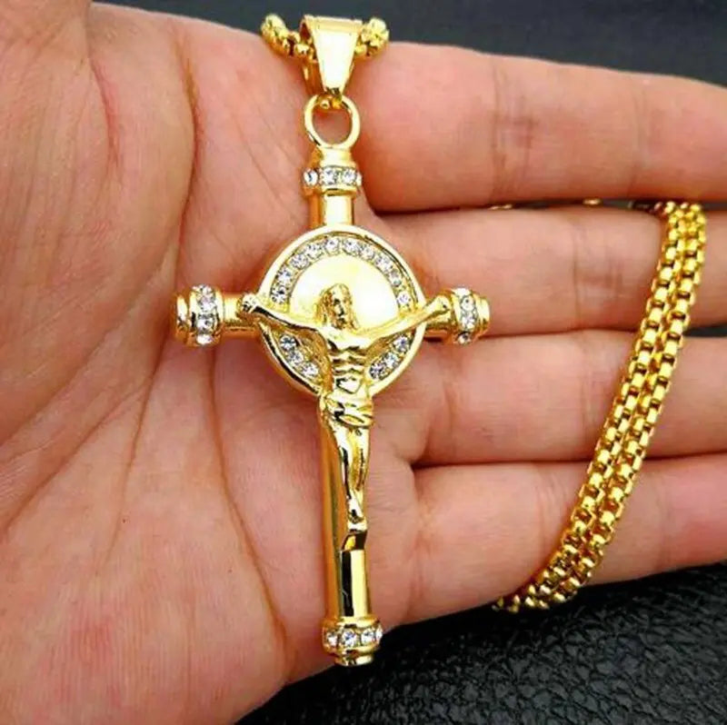 Personality Creative Jesus Cross Amulet Pendant Rock Casual Gift Catholic Christian Necklace nowadaysfashion