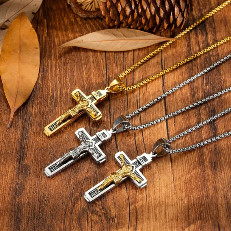 Personality Creative Jesus Cross Amulet Pendant Rock Casual Gift Catholic Christian Necklace nowadaysfashion