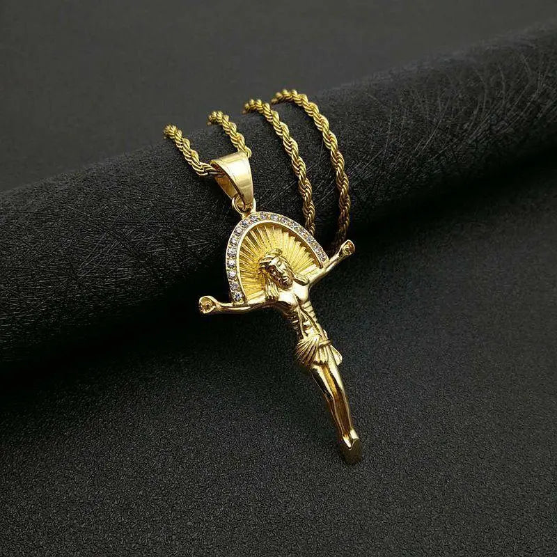 Personality Creative Jesus Cross Amulet Pendant Rock Casual Gift Catholic Christian Necklace nowadaysfashion