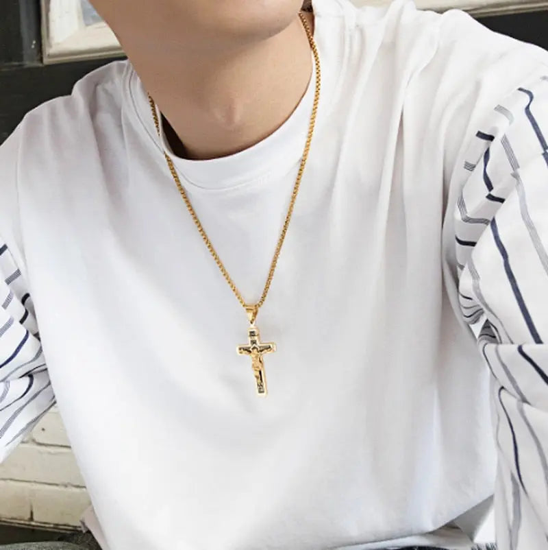 Personality Creative Jesus Cross Amulet Pendant Rock Casual Gift Catholic Christian Necklace nowadaysfashion