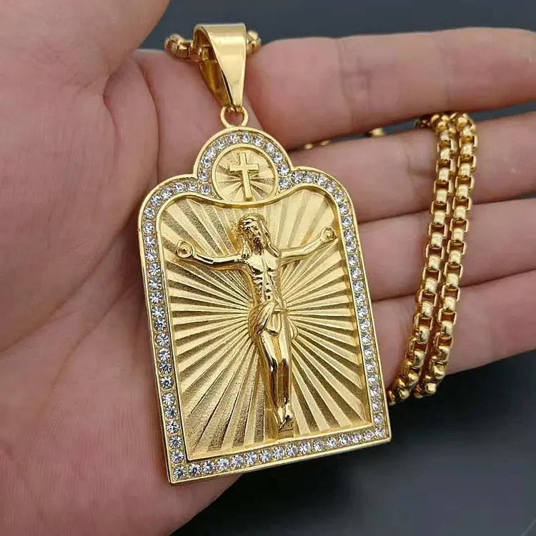 Personality Creative Jesus Cross Amulet Pendant Rock Casual Gift Catholic Christian Necklace nowadaysfashion