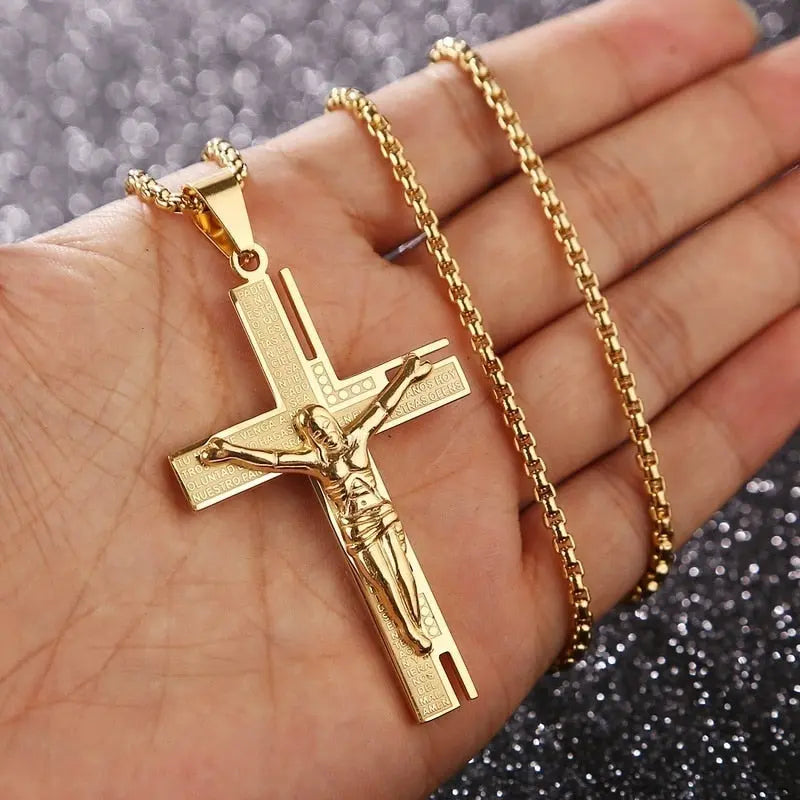 Personality Creative Jesus Cross Amulet Pendant Rock Casual Gift Catholic Christian Necklace nowadaysfashion