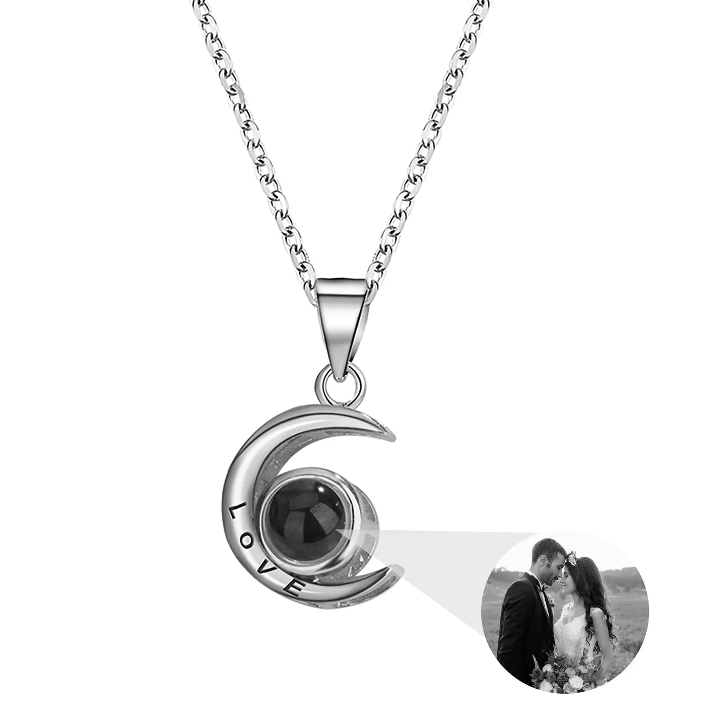 Personality Moon Necklace With Customizable Photo Romantic Gift - Blade & Thread