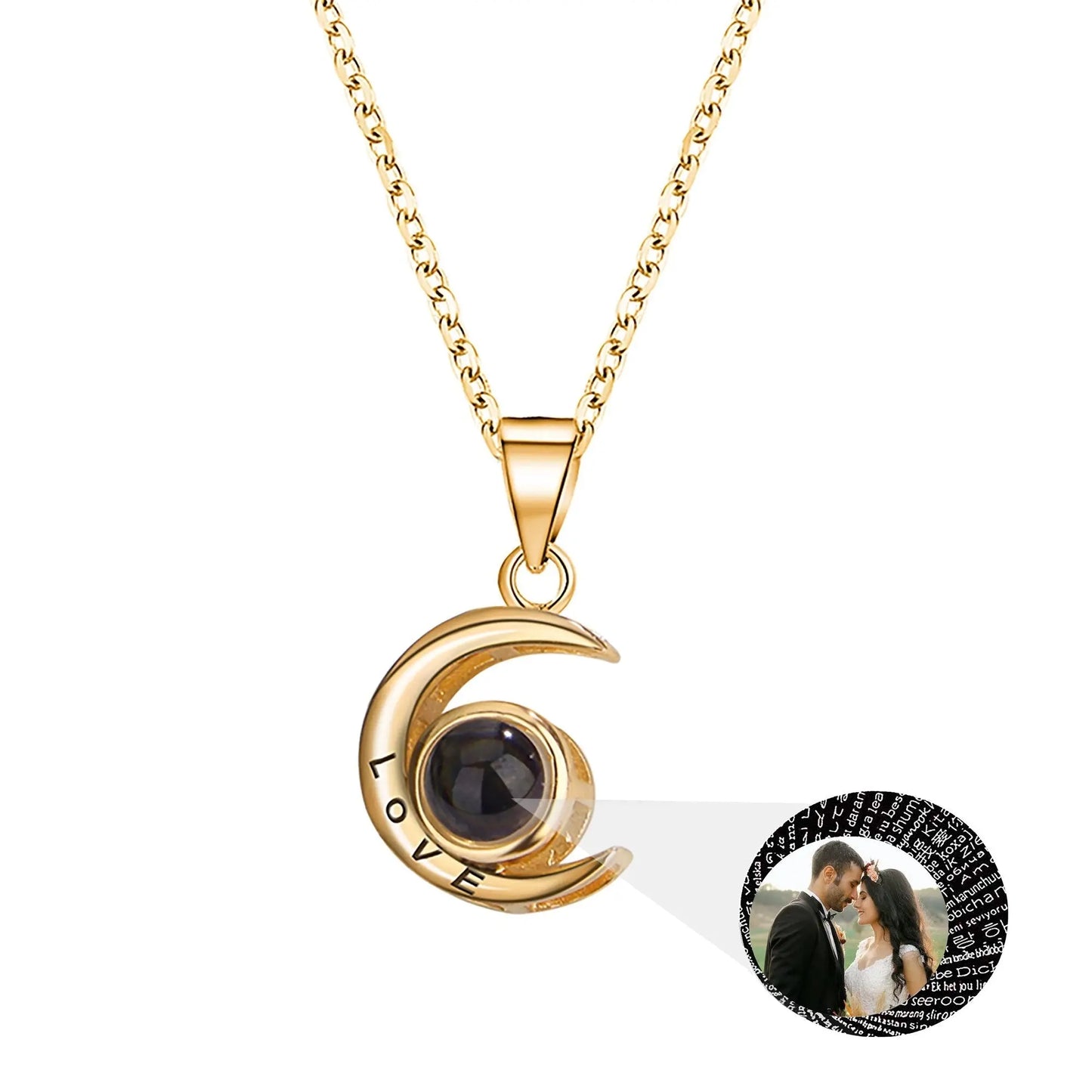 Personality Moon Necklace With Customizable Photo Romantic Gift - Blade & Thread