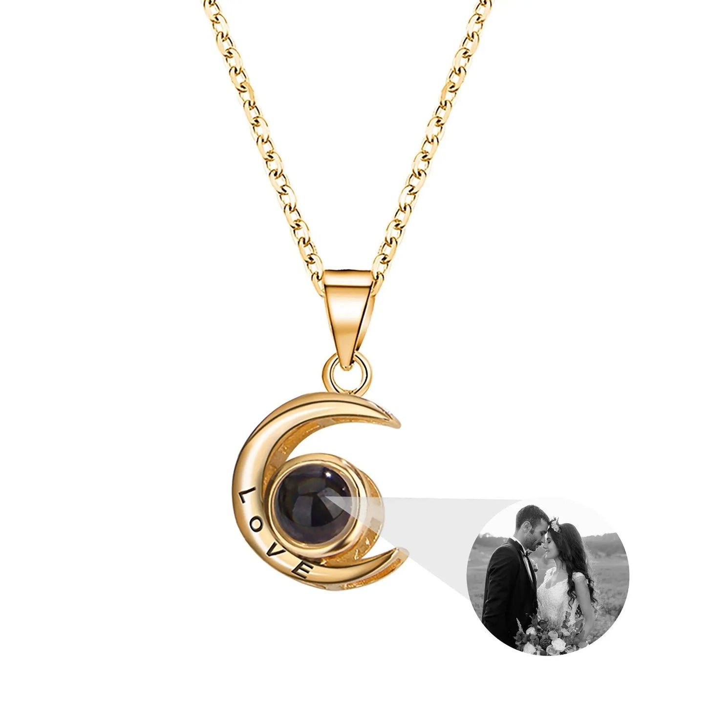 Personality Moon Necklace With Customizable Photo Romantic Gift - Blade & Thread