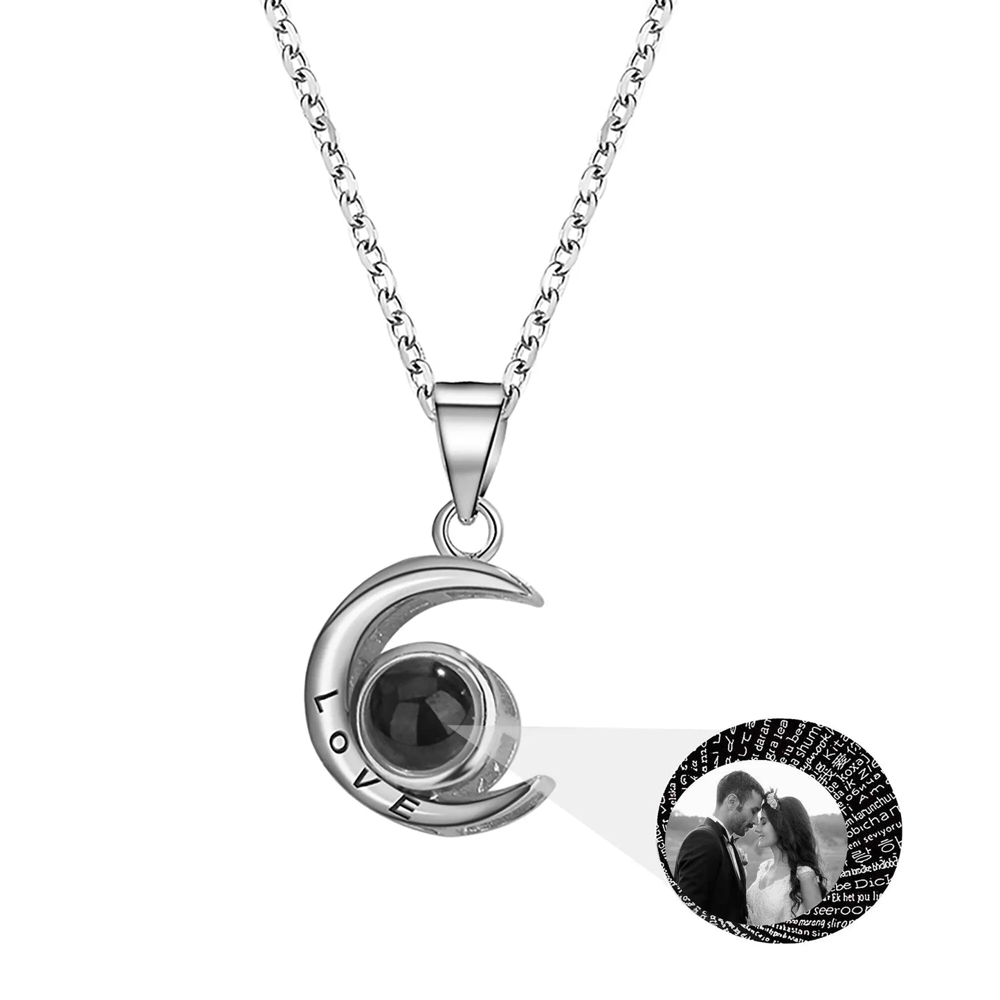 Personality Moon Necklace With Customizable Photo Romantic Gift - Blade & Thread