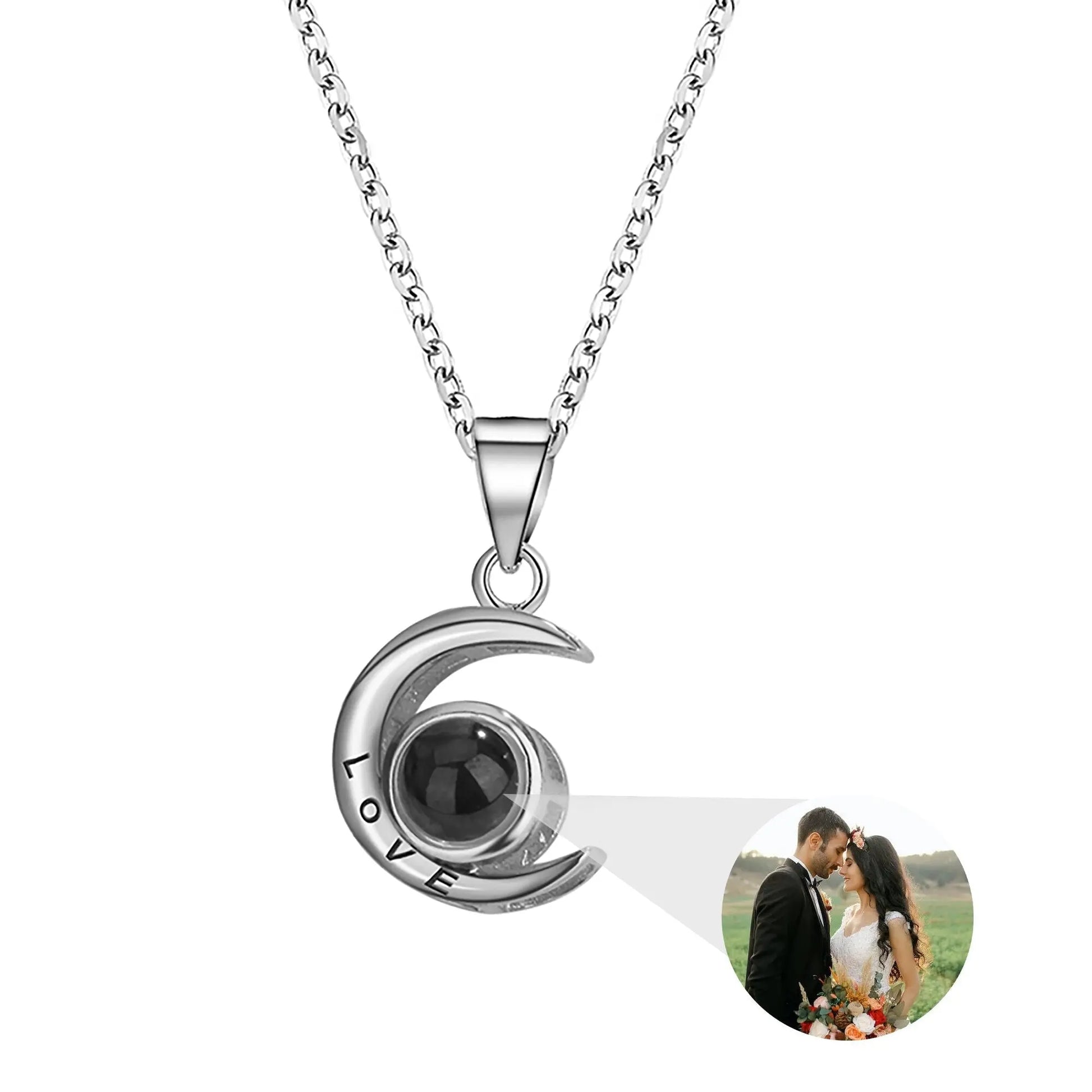 Personality Moon Necklace With Customizable Photo Romantic Gift - Blade & Thread