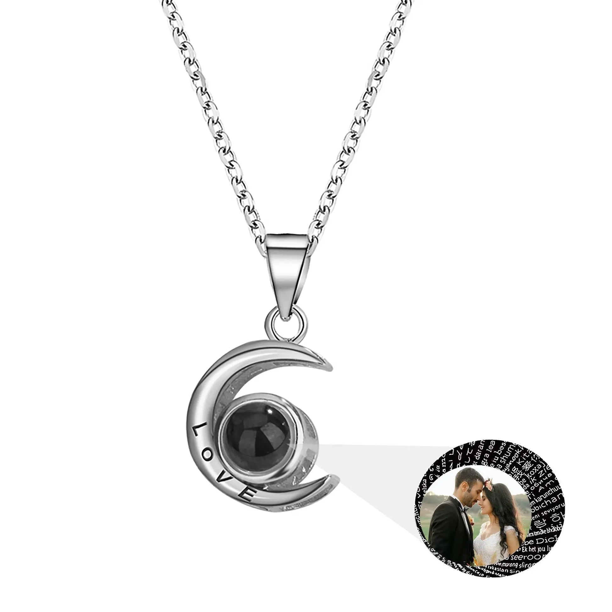 Personality Moon Necklace With Customizable Photo Romantic Gift - Blade & Thread