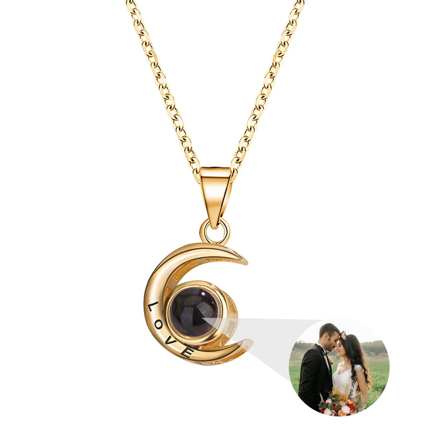 Personality Moon Necklace With Customizable Photo Romantic Gift - Blade & Thread