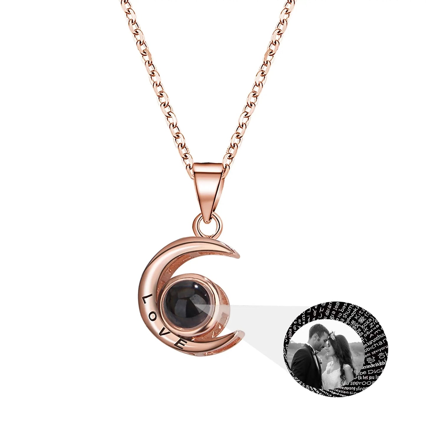 Personality Moon Necklace With Customizable Photo Romantic Gift - Blade & Thread