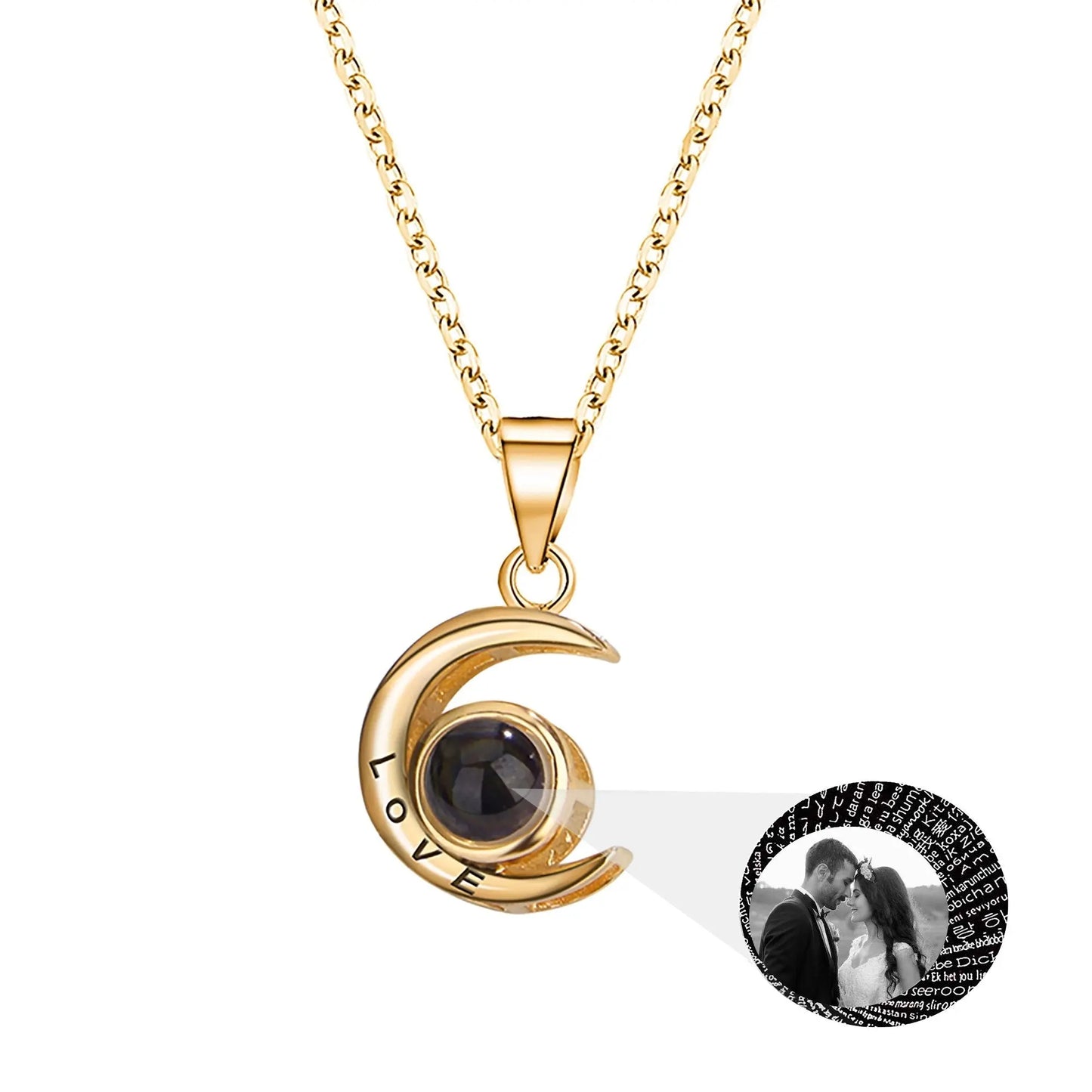 Personality Moon Necklace With Customizable Photo Romantic Gift - Blade & Thread