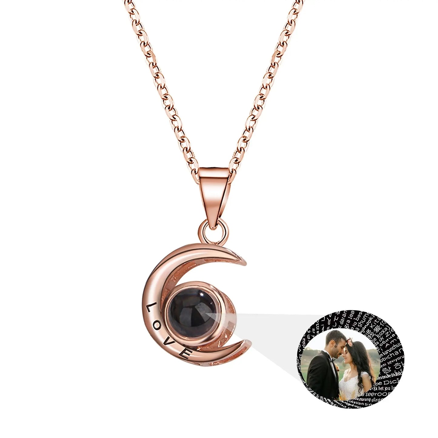 Personality Moon Necklace With Customizable Photo Romantic Gift - Blade & Thread