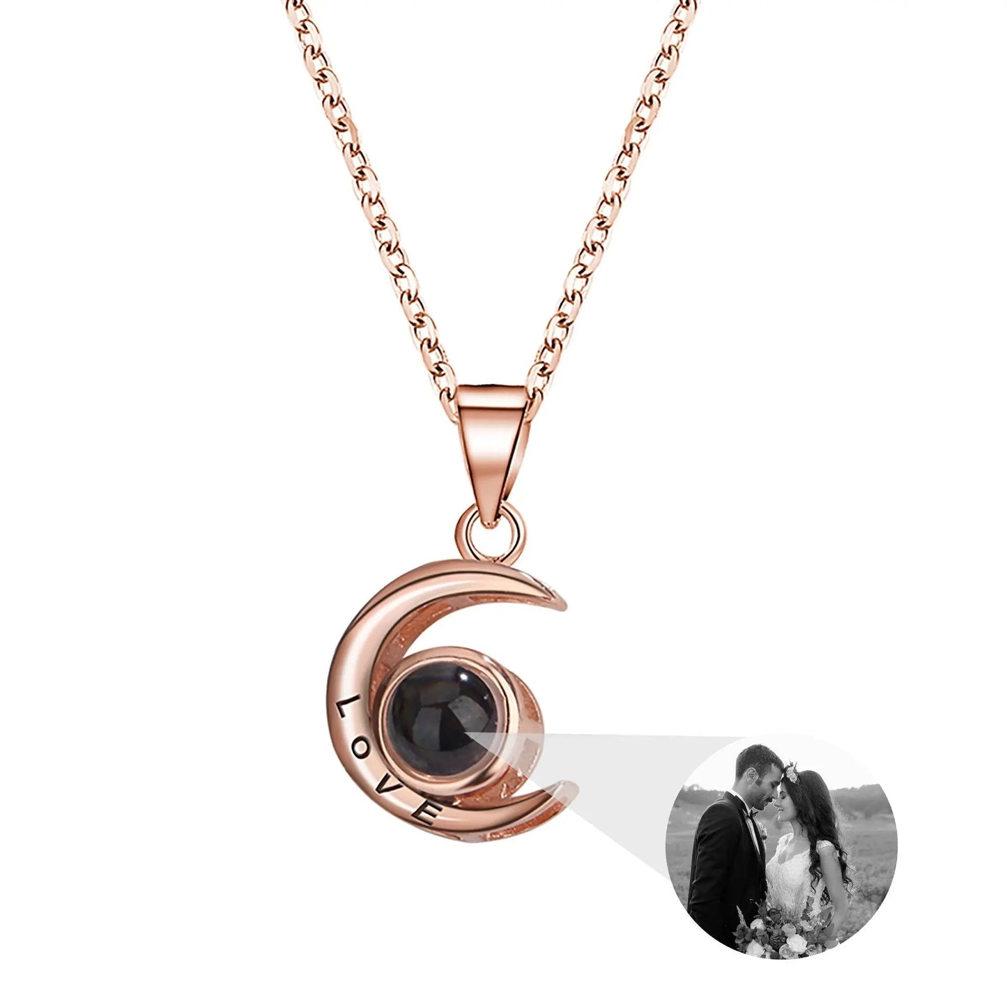 Personality Moon Necklace With Customizable Photo Romantic Gift - Blade & Thread