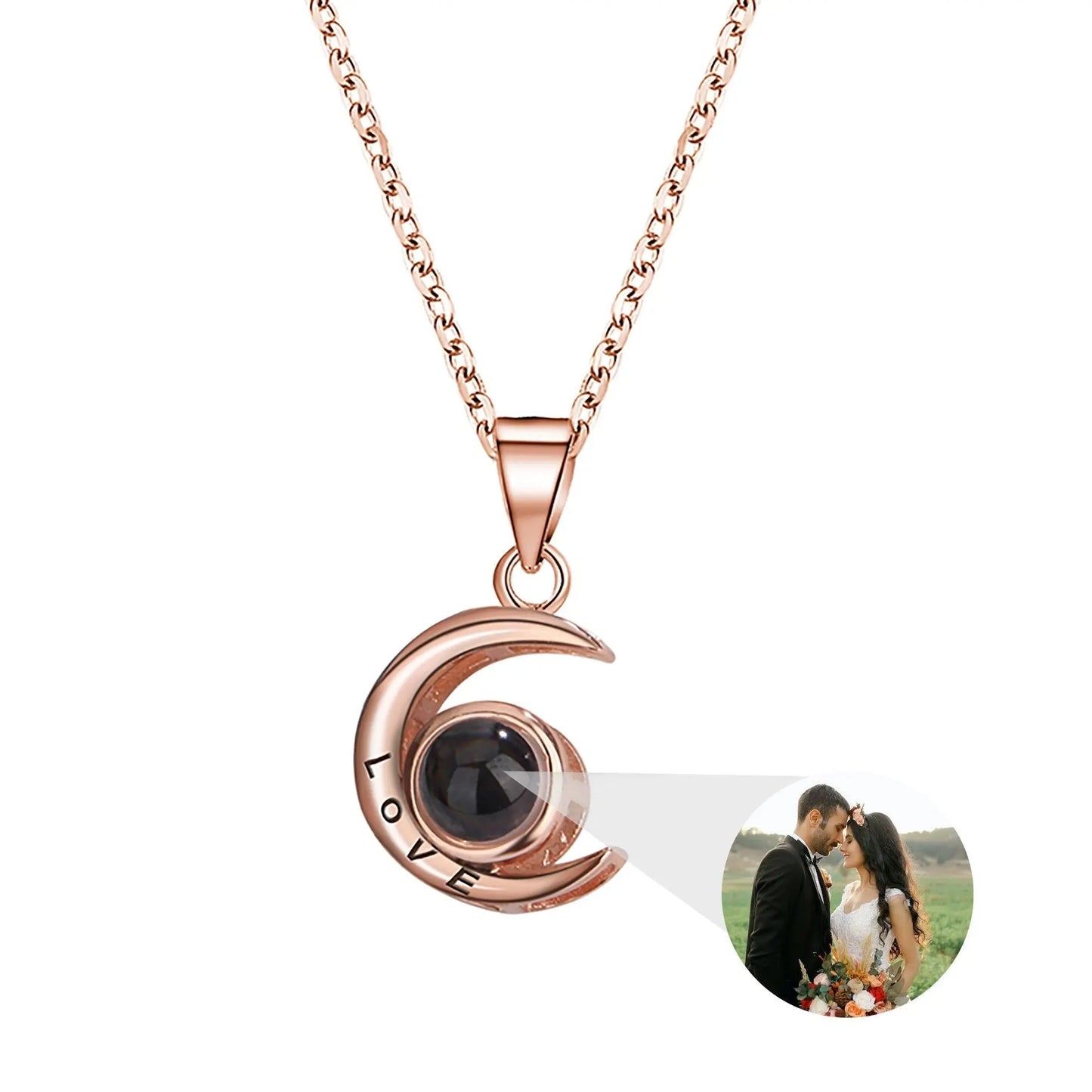 Personality Moon Necklace With Customizable Photo Romantic Gift - Blade & Thread