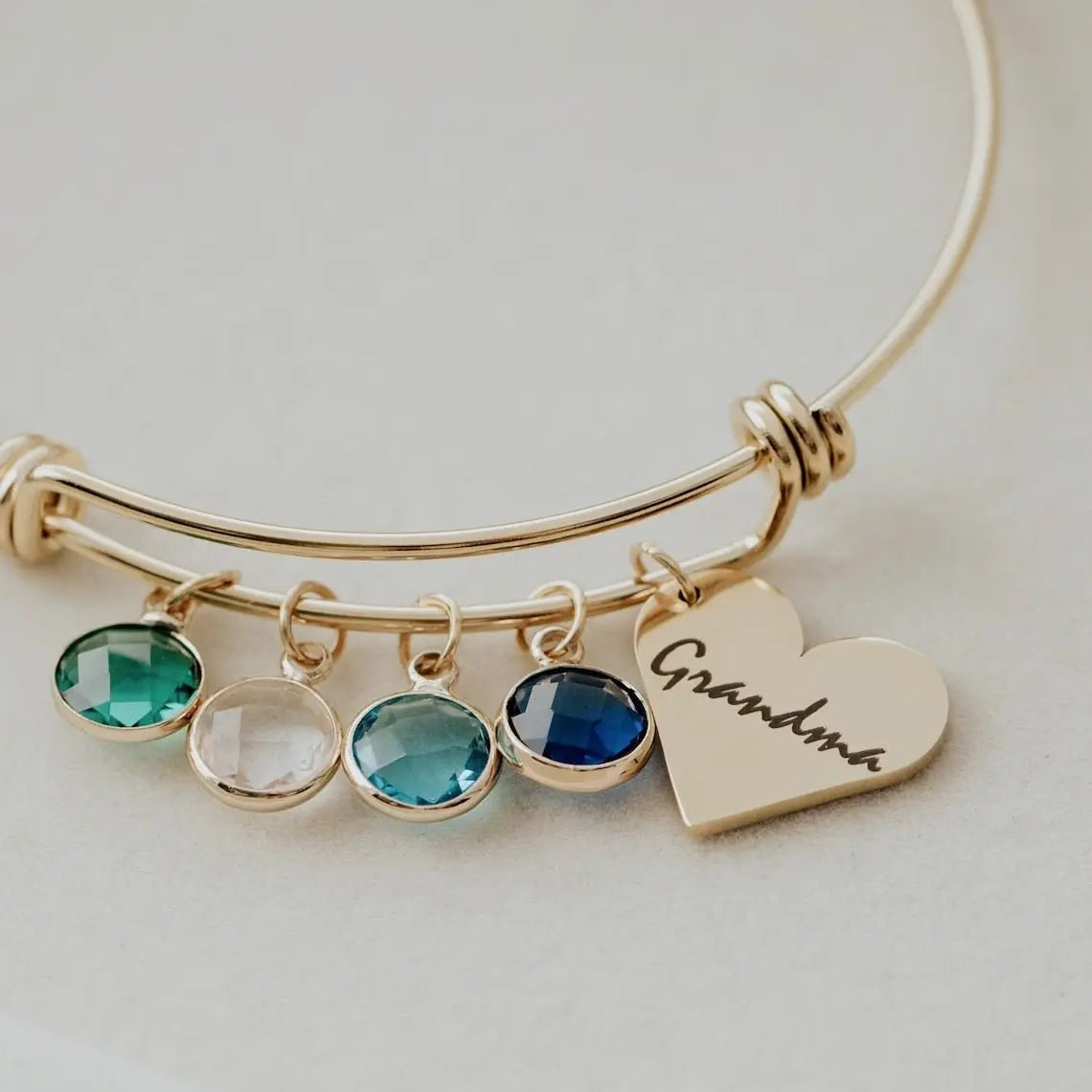 Personalized Birthstone Bracelet Mama Heart Family Birthstones Names Bracelet - Blade & Thread