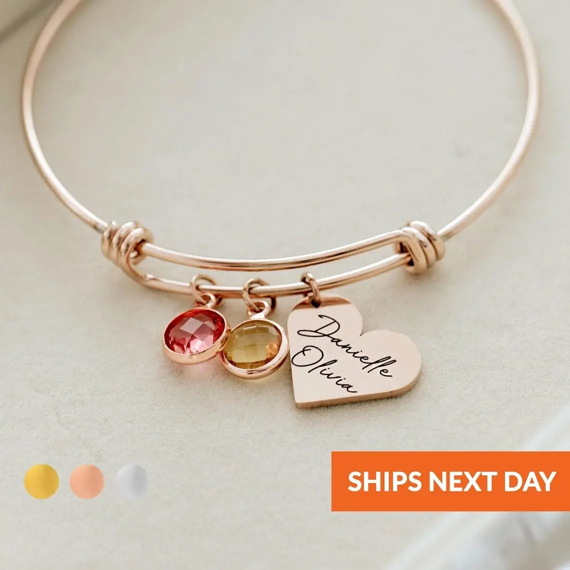 Personalized Birthstone Bracelet Mama Heart Family Birthstones Names Bracelet - Blade & Thread