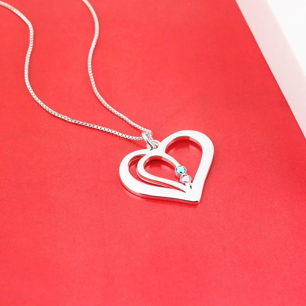 Personalized Birthstone Engraved Name Heart Necklaces & Pendants - Blade & Thread