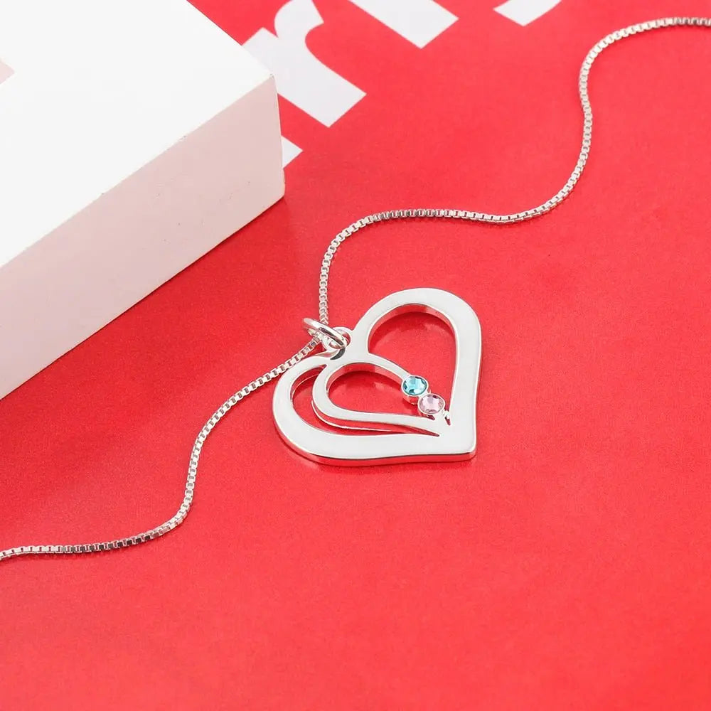 Personalized Birthstone Engraved Name Heart Necklaces & Pendants - Blade & Thread