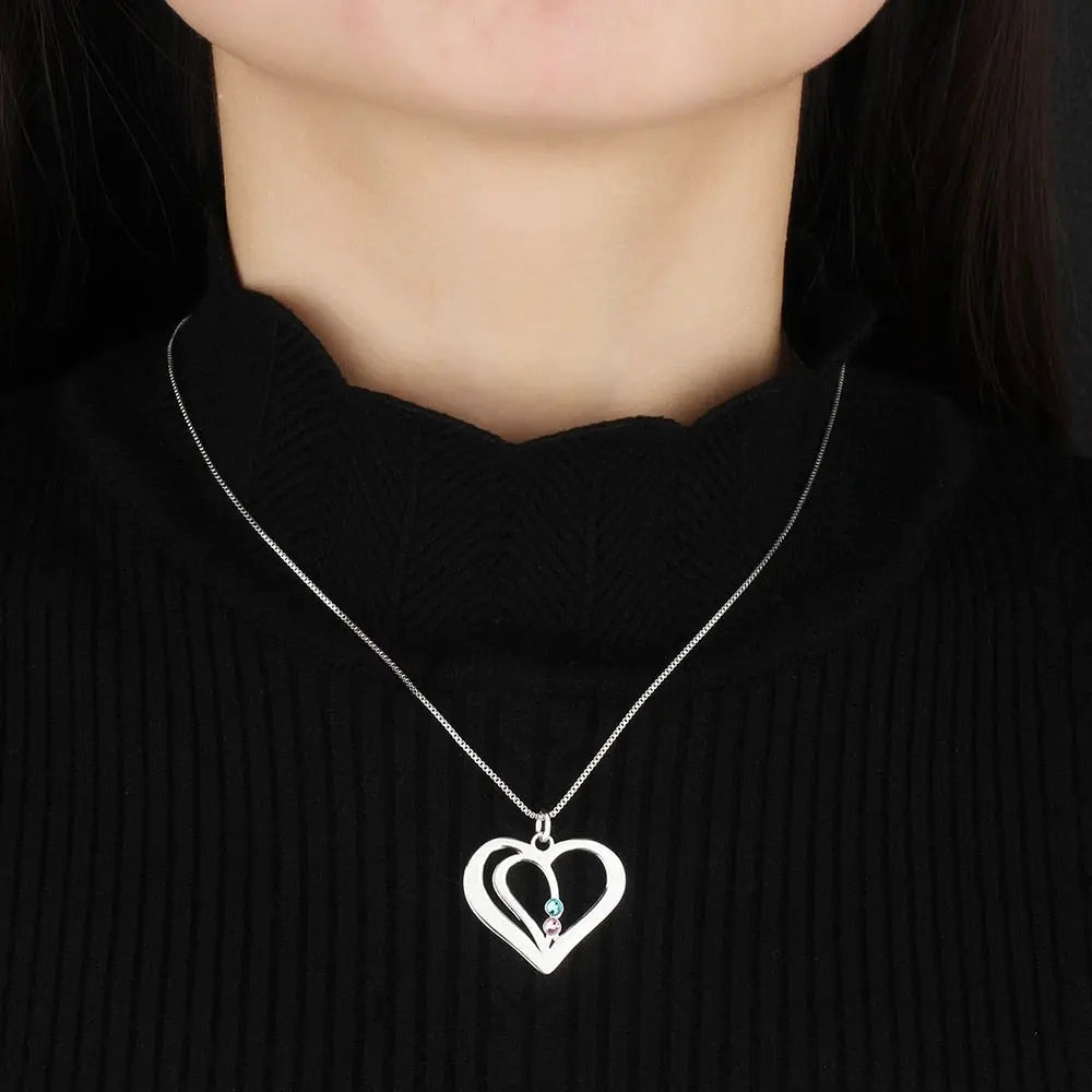 Personalized Birthstone Engraved Name Heart Necklaces & Pendants - Blade & Thread