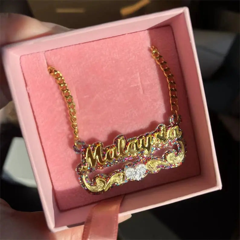 Personalized Colorful Acrylic Name Necklace For Kids Baby - Blade & Thread