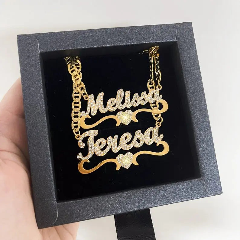 Personalized Crystal Diamond Name Necklace Gift For Women Girfriend - Blade & Thread