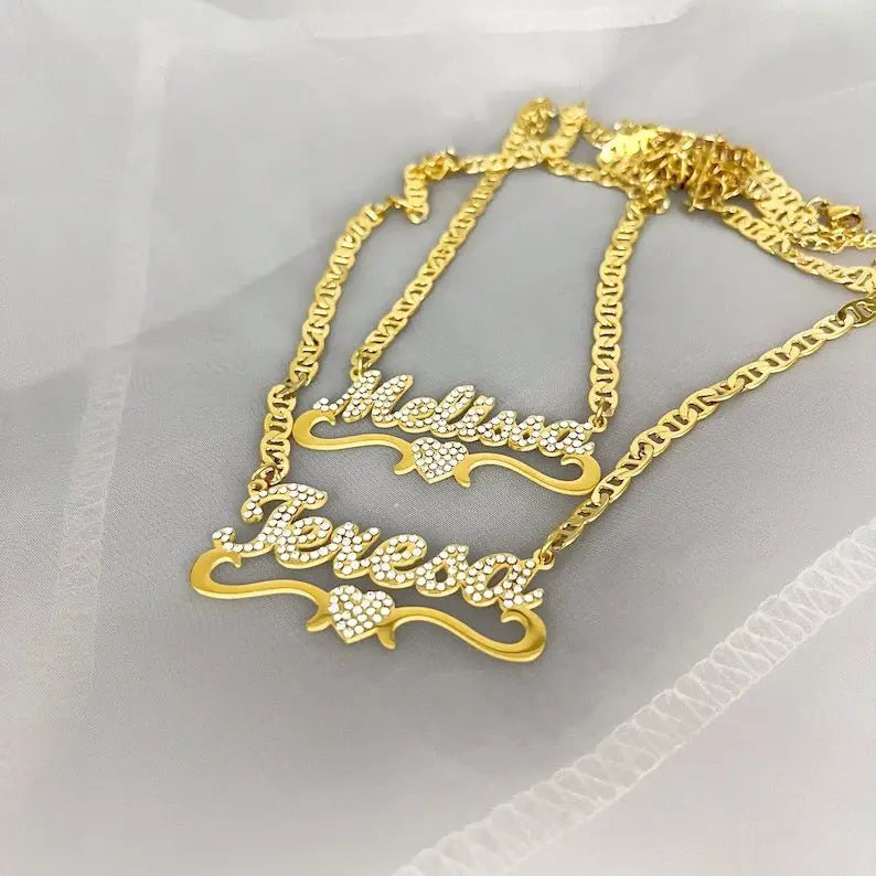 Personalized Crystal Diamond Name Necklace Gift For Women Girfriend - Blade & Thread