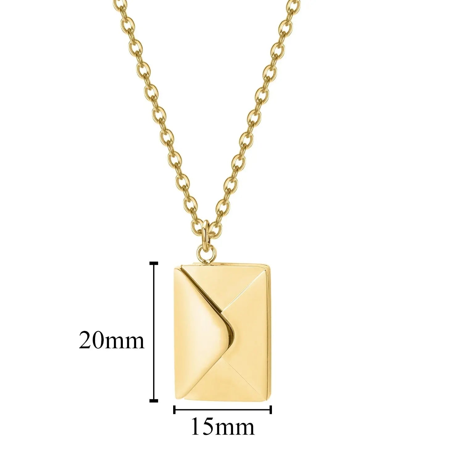Personalized Custom Envelope Custom Photo Engraved Name Necklace Pendant - Blade & Thread